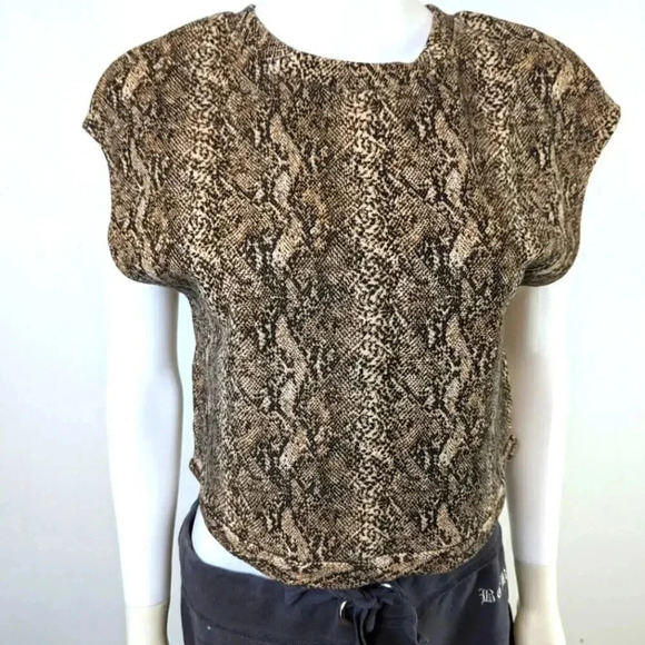 Zara Trafuluc Cropped Snake Print Shirt S - Picture 1 of 5